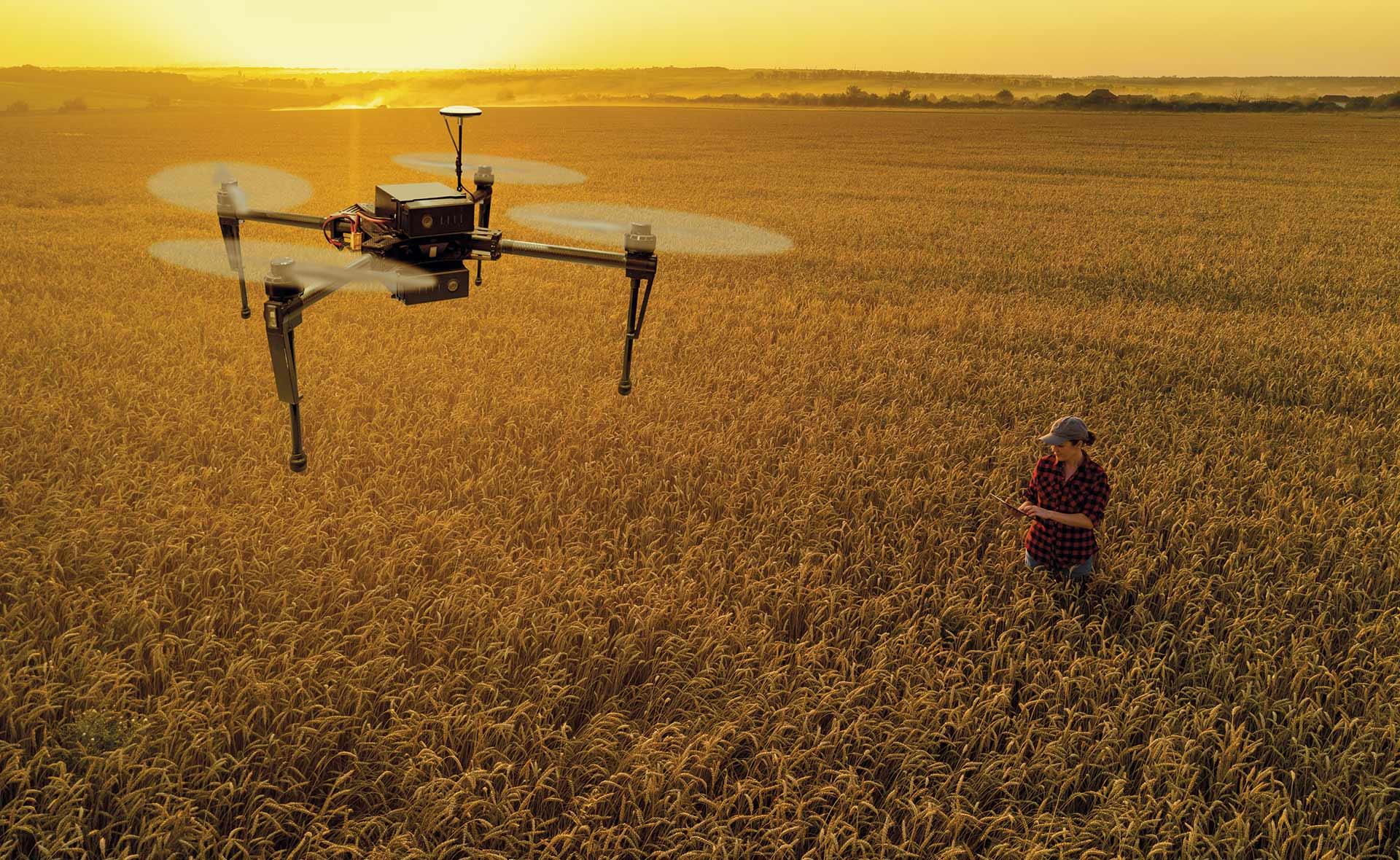 Drone fumigando soja en Corrientes Paso de los Libres